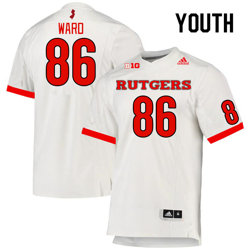 Youth #86 Evan Ward Rutgers Scarlet Knights College Football Jerseys Stitched Sale-White